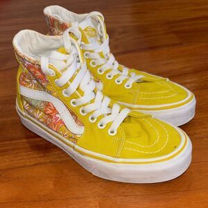 Vans Floral Yellow High-Tops sneakers women’s size 5.5